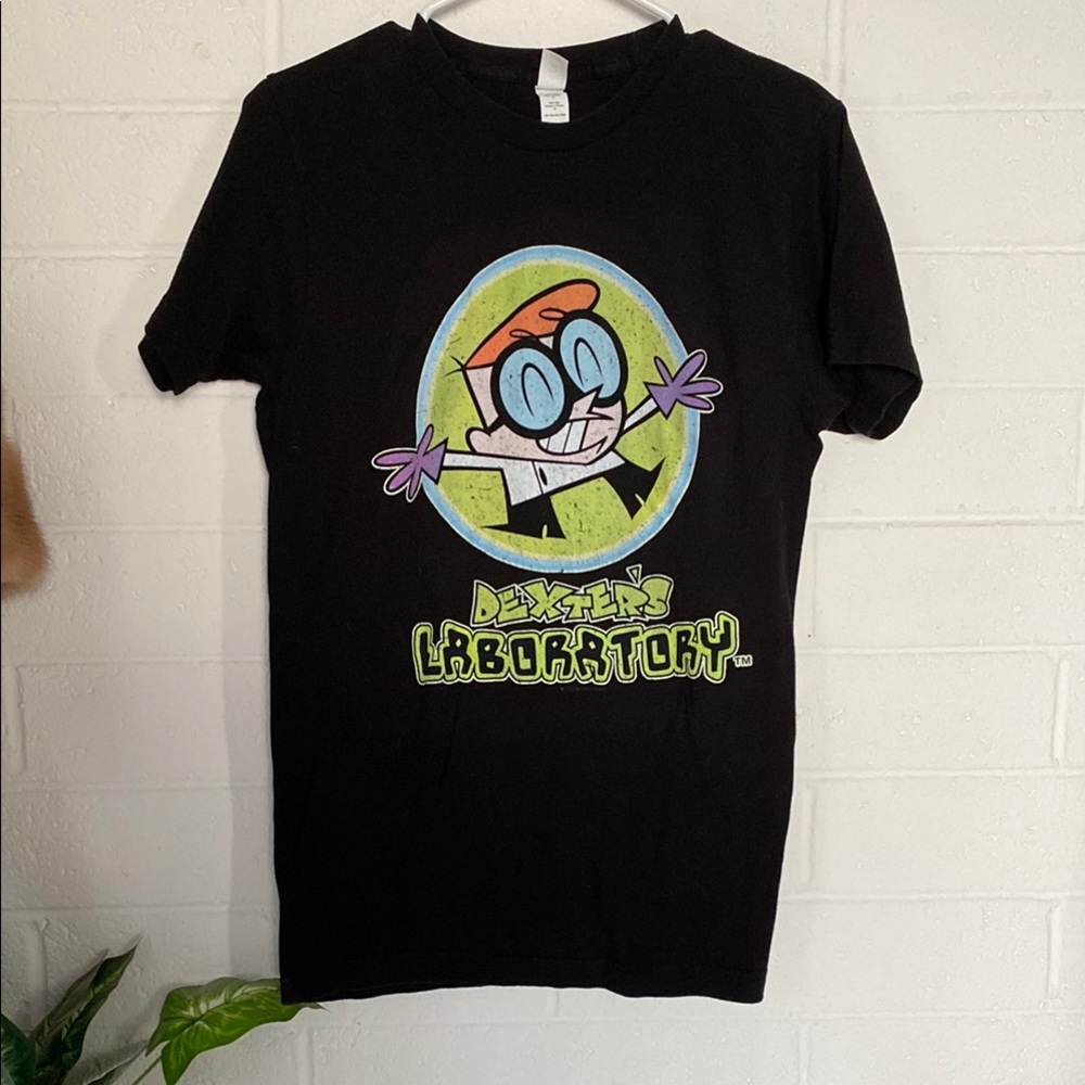 Dexter’s Laboratory Tultex Black Crewneck Graphic T-Shirt Cartoon Network